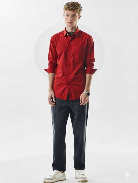 men solid long sleeve regualr fit casual shirt - 22144913 - Standard Image - 3