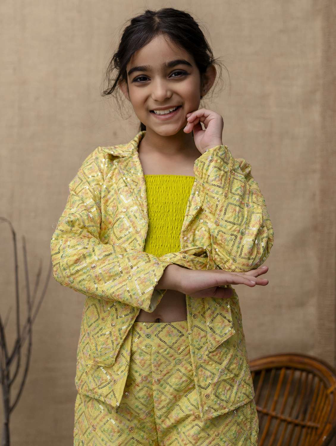 girls printed top and trouser co-ord set - 22144917 -  Standard Image - 3