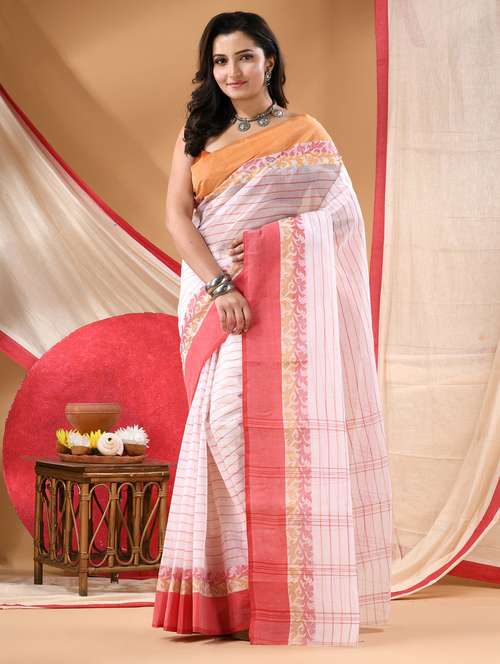 women self design tant saree - 22144946 - Standard Image - 0