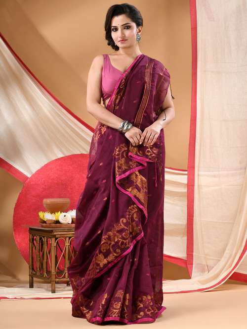 women self design handloom saree with blouse - 22144954 - Standard Image - 0