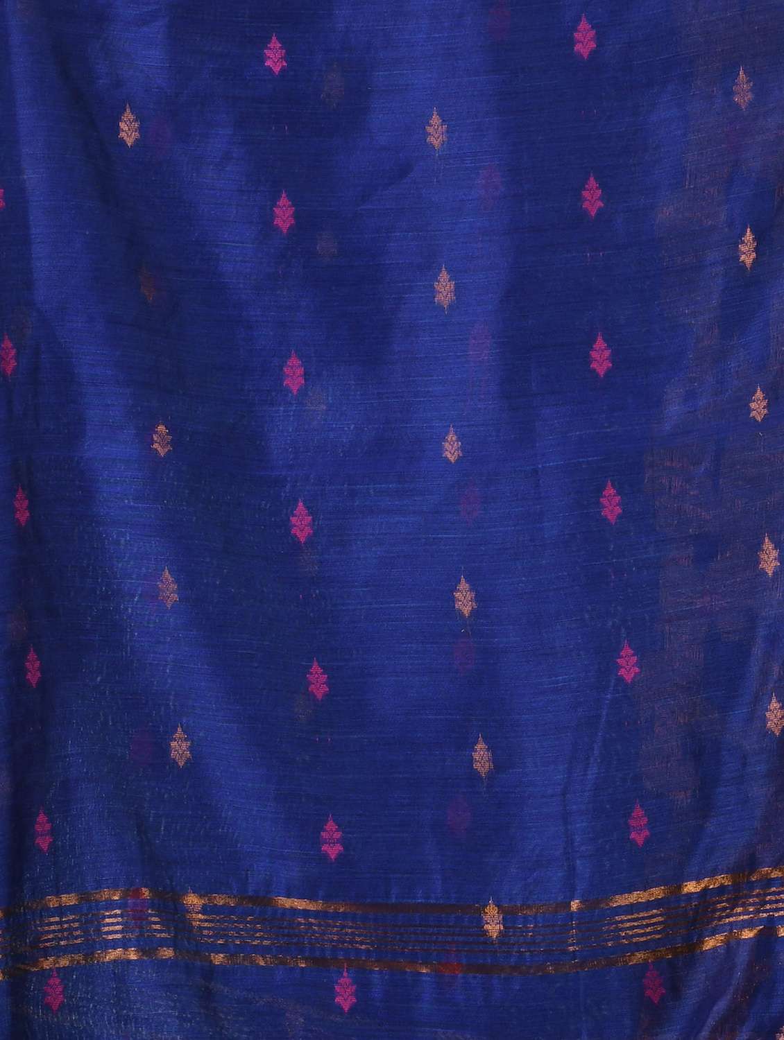 blue cotton handloom saree with blouse - 22144957 - Standard Image - 5