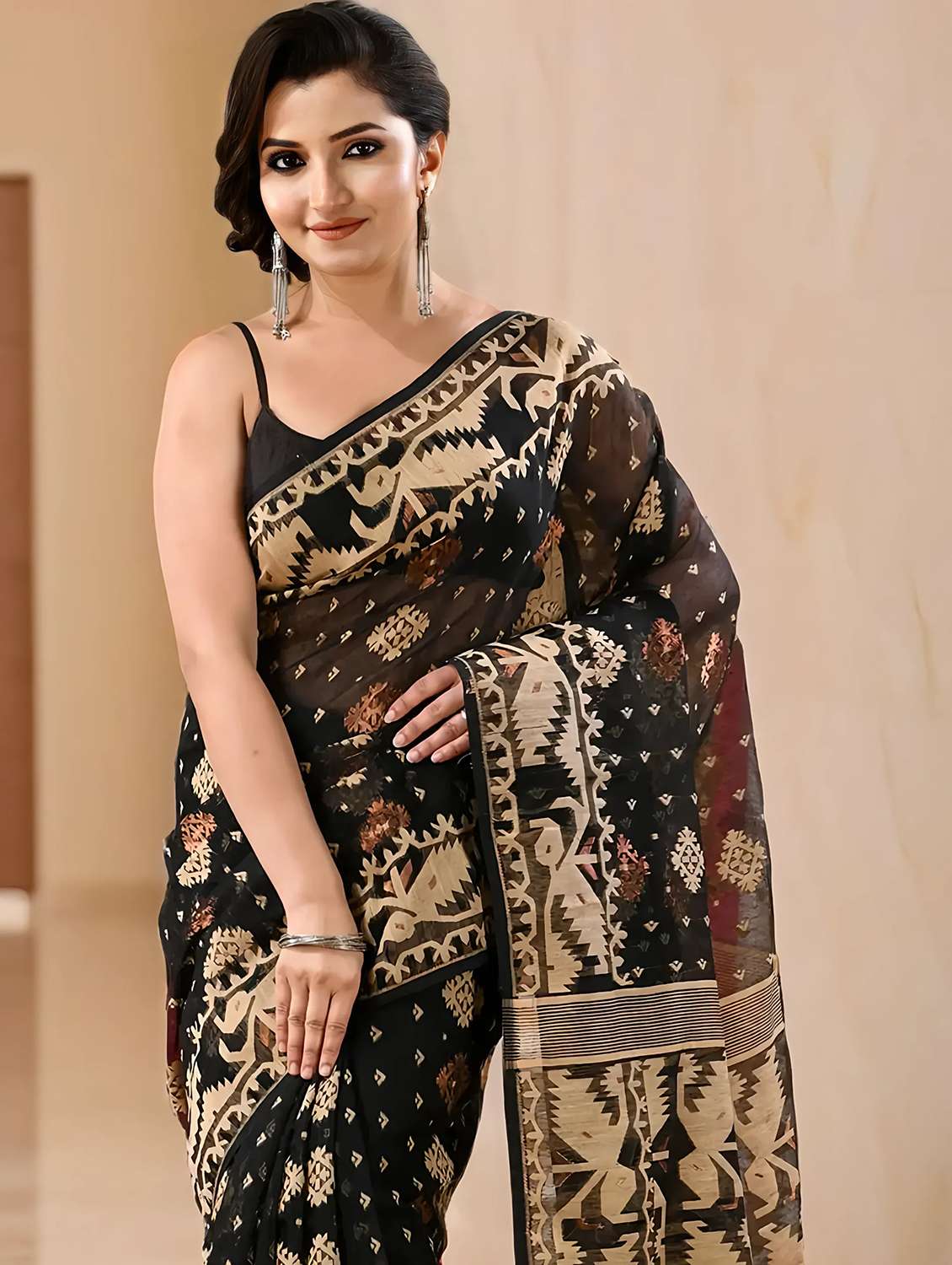 women self design jamdani saree with blouse - 22144970 -  Standard Image - 3