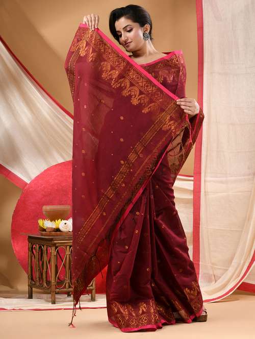 women self design handloom saree with blouse - 22144972 -  Standard Image - 0
