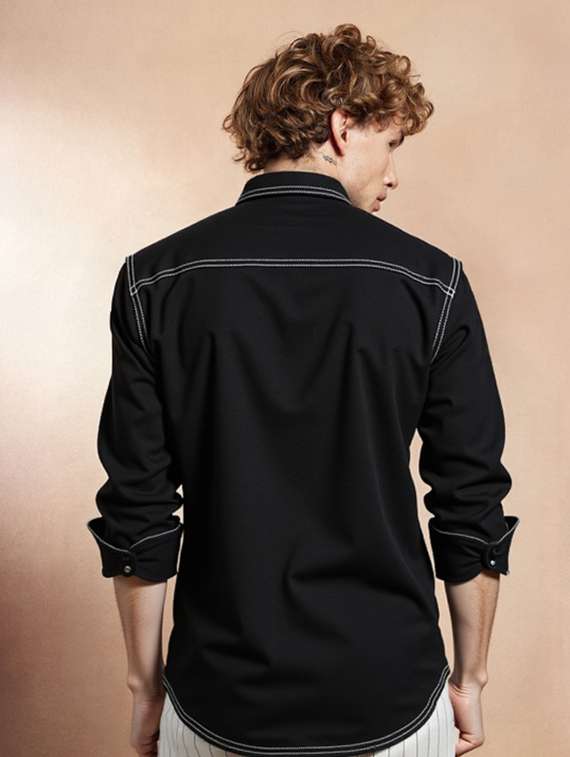 men solid long sleeve regualr fit casual shirt - 22145011 - Standard Image - 3