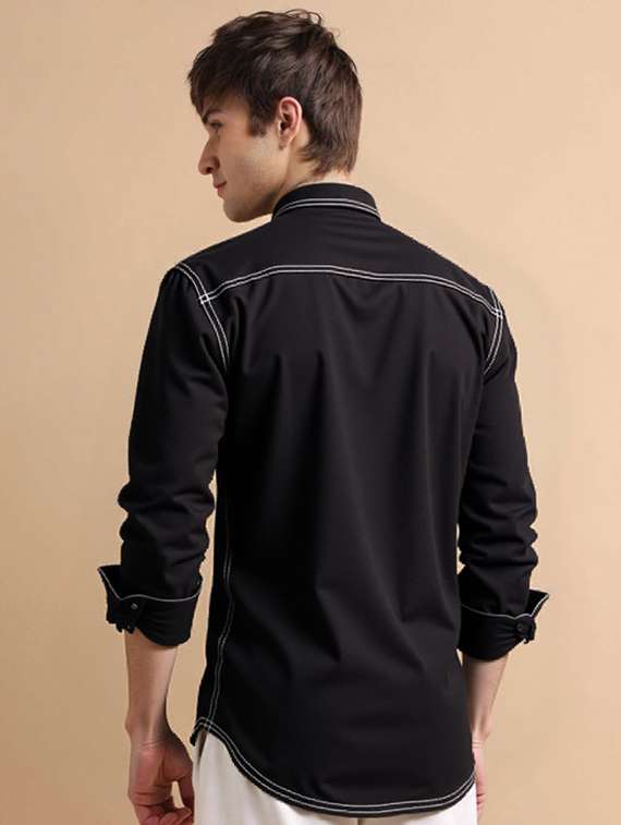 men solid long sleeve regualr fit casual shirt - 22145013 -  Standard Image - 3