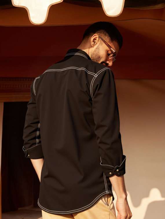 men solid long sleeve regualr fit casual shirt - 22145016 -  Standard Image - 3