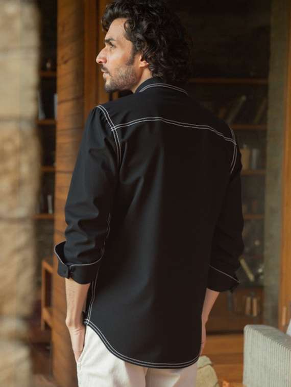 men solid long sleeve regualr fit casual shirt - 22145018 -  Standard Image - 3