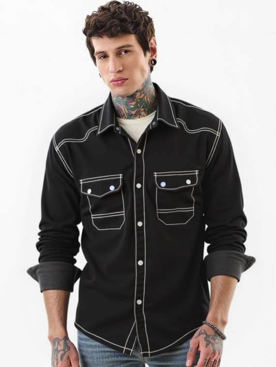 men solid long sleeve regualr fit casual shirt