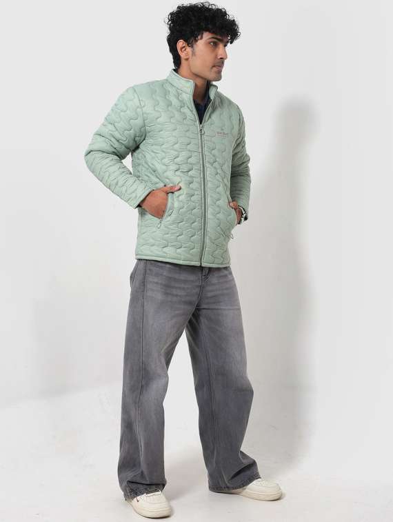 men solid long sleeve puffer jacket - 22145058 -  Standard Image - 3