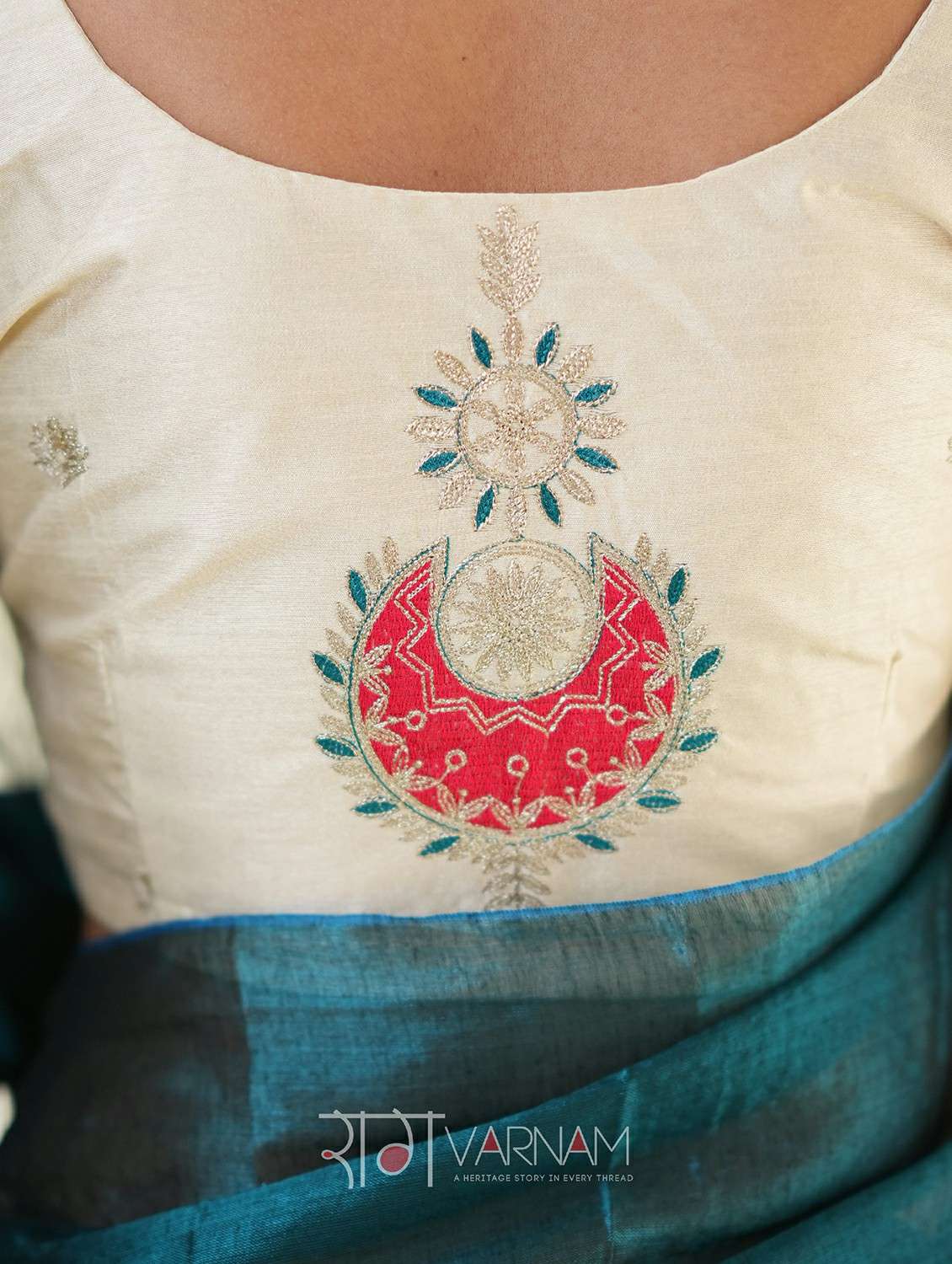 women solid handloom saree with blouse - 22145088 -  Standard Image - 5