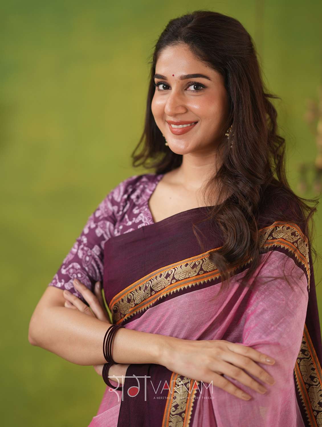 women solid with bordered narayanpet saree with blouse - 22145122 - Standard Image - 3