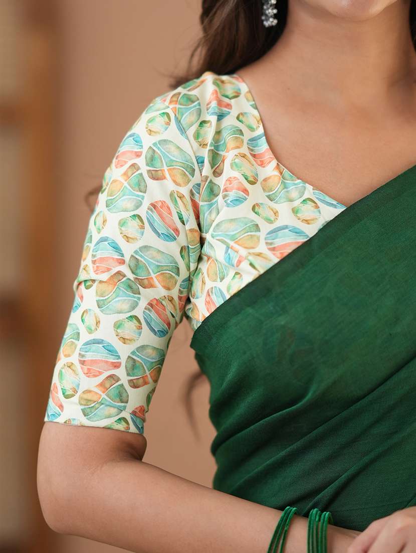 women solid handloom saree with blouse - 22145136 - Standard Image - 8