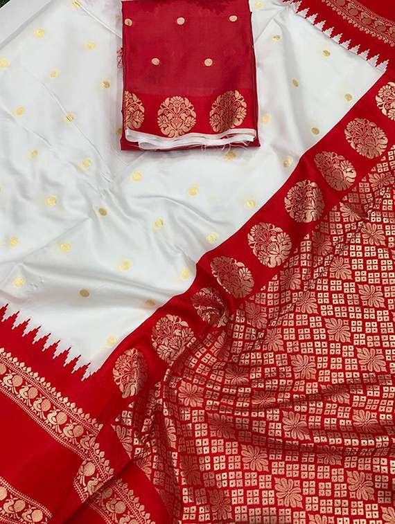 women self design banarasi saree with blouse - 22145235 -  Standard Image - 3