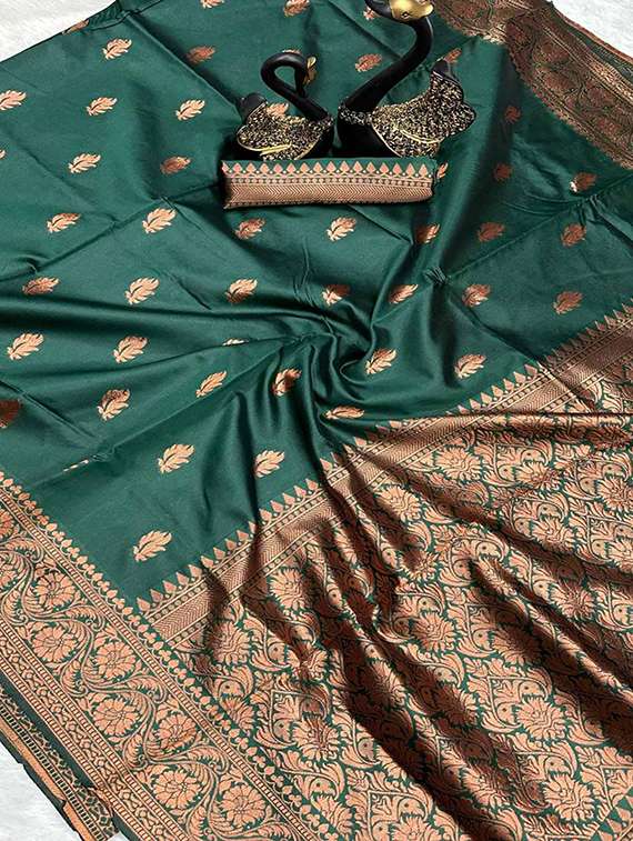 women self design banarasi saree with blouse - 22145243 -  Standard Image - 3