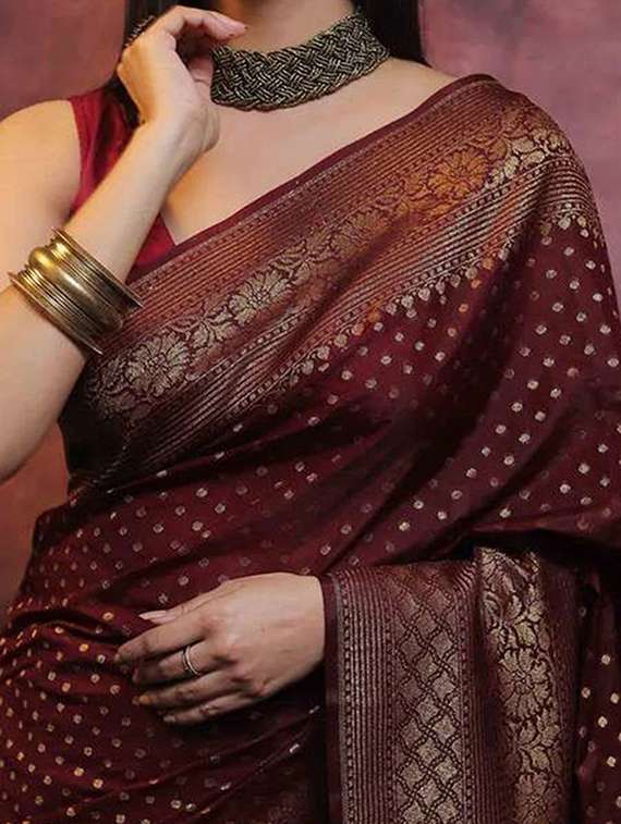 women self design banarasi saree with blouse - 22145255 -  Standard Image - 3