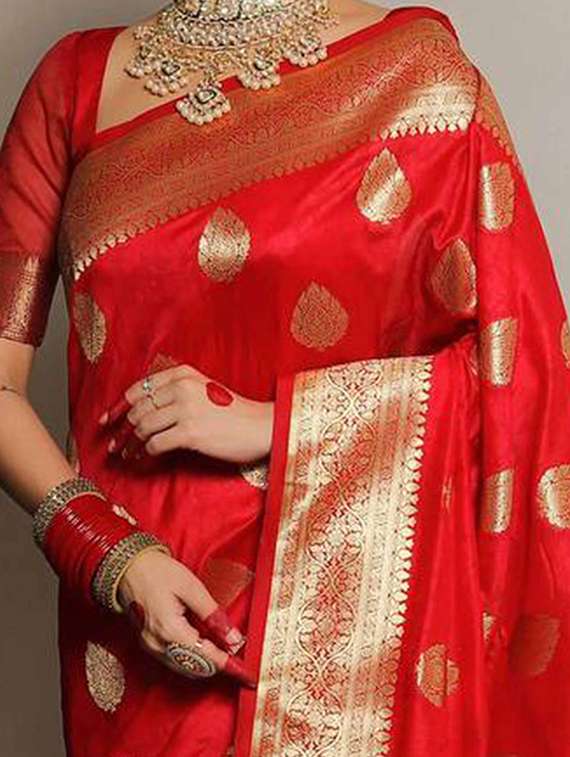 women self design banarasi saree with blouse - 22145295 -  Standard Image - 5