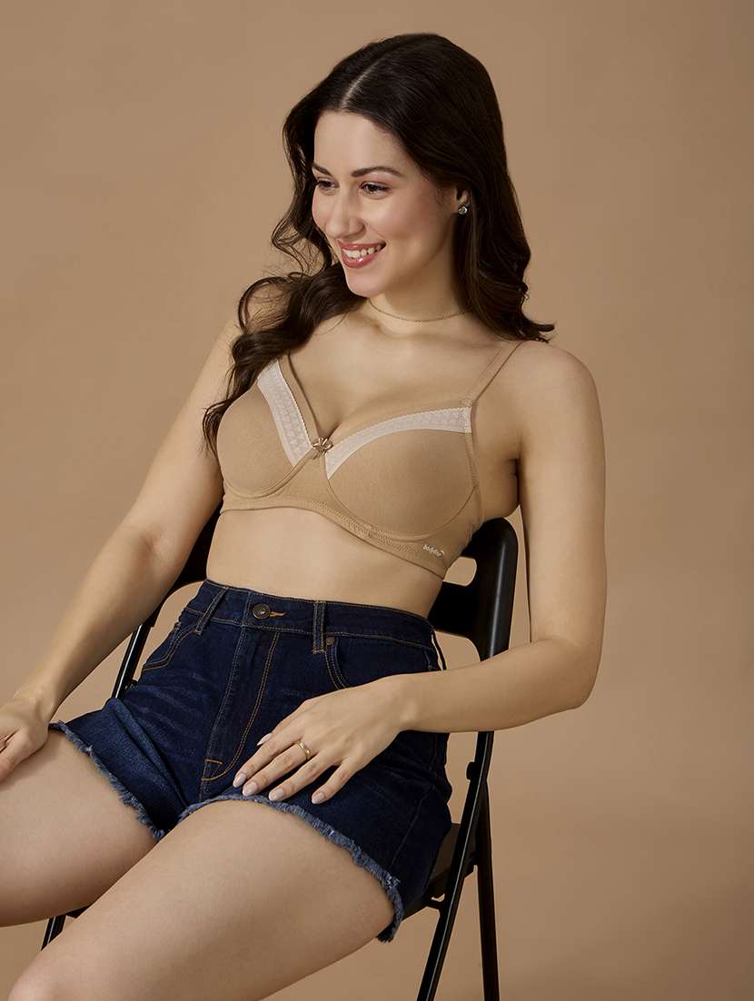 women solid non-wired lightly padded bra - 22145309 -  Standard Image - 5