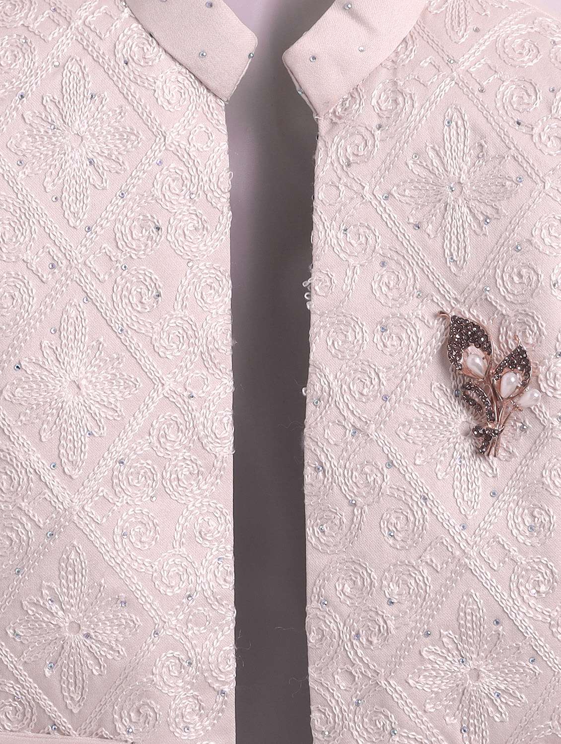 boys embroidered mandarin neck sherwani set - 22145349 -  Standard Image - 5