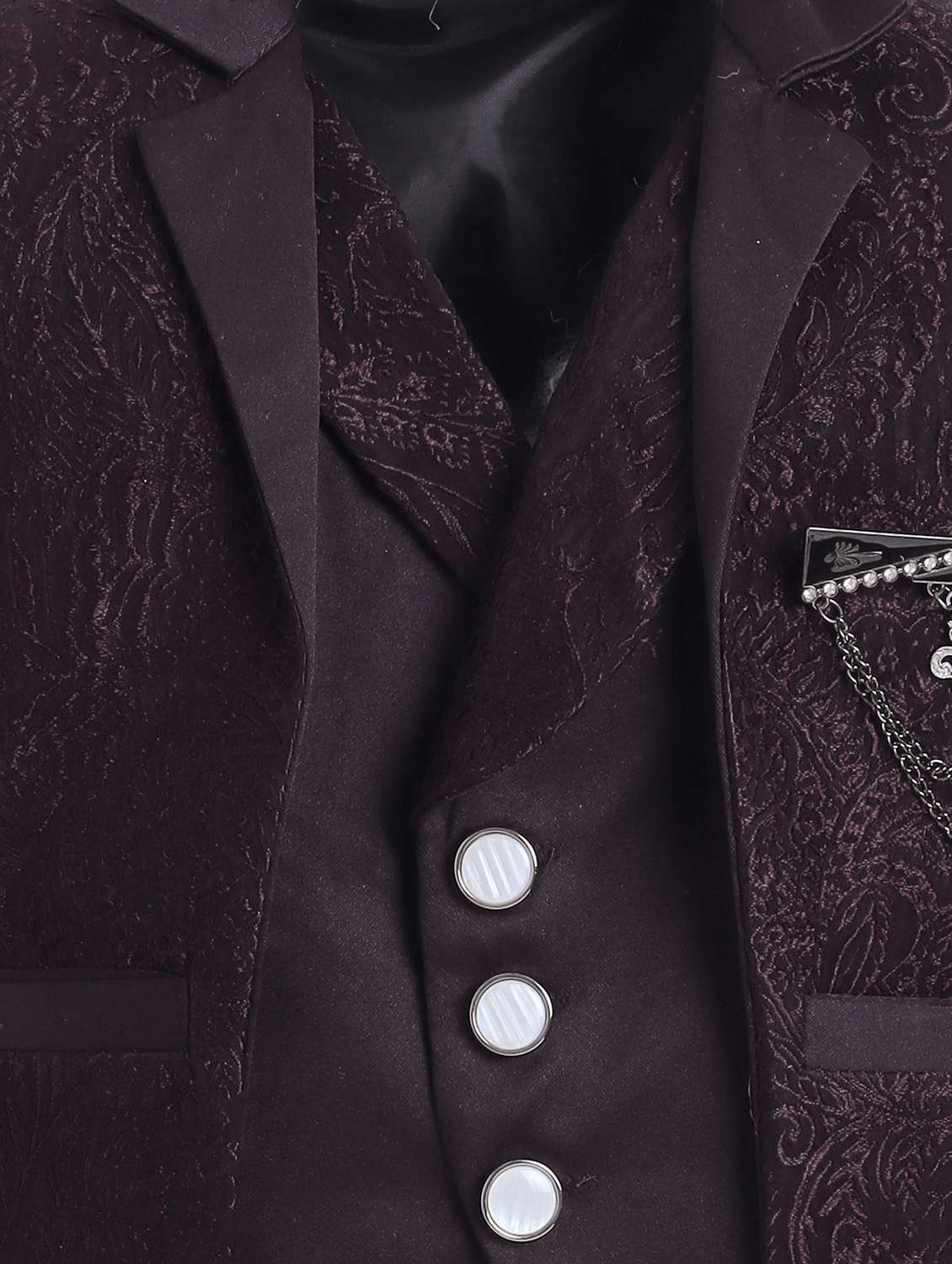 boys self designed blazer and trouser with shirt set - 22145699 -  Standard Image - 5