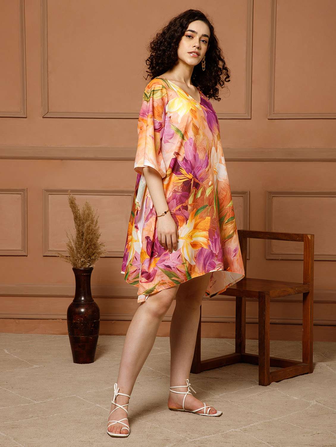 women floral printed kimono sleeve kaftan - 22145721 -  Standard Image - 3