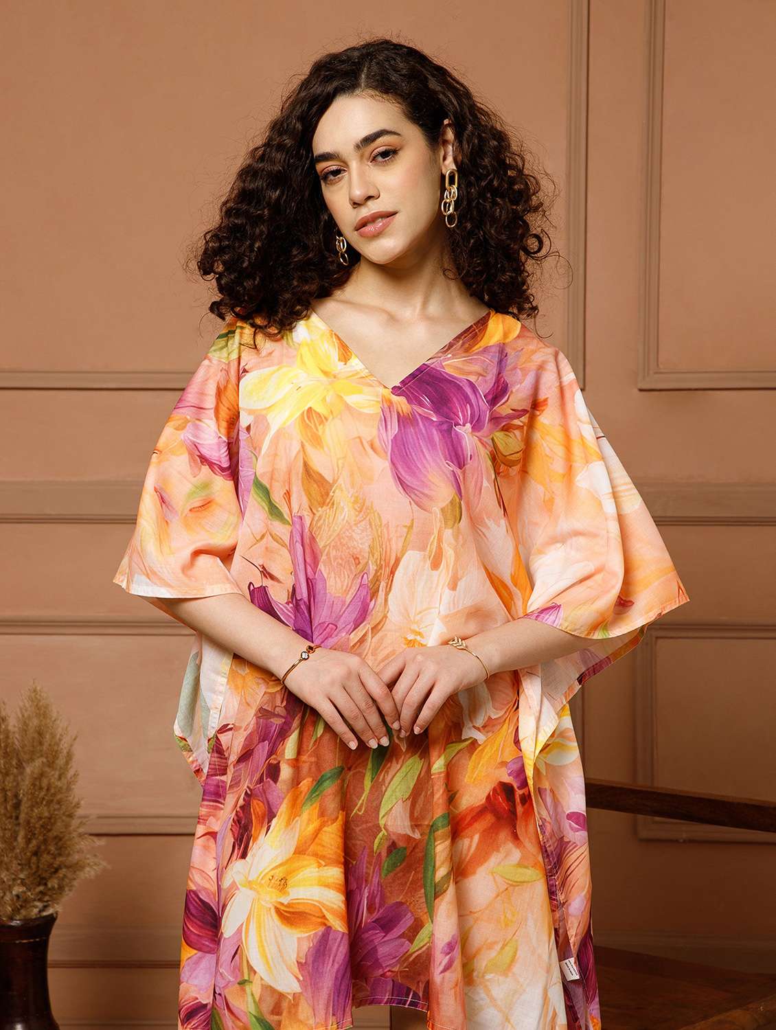women floral printed kimono sleeve kaftan - 22145721 -  Standard Image - 5