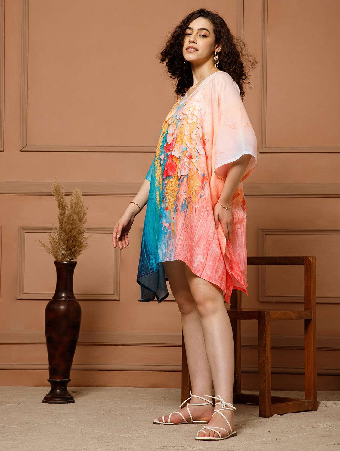 women floral printed kimono sleeve kaftan - 22145723 - Standard Image - 3