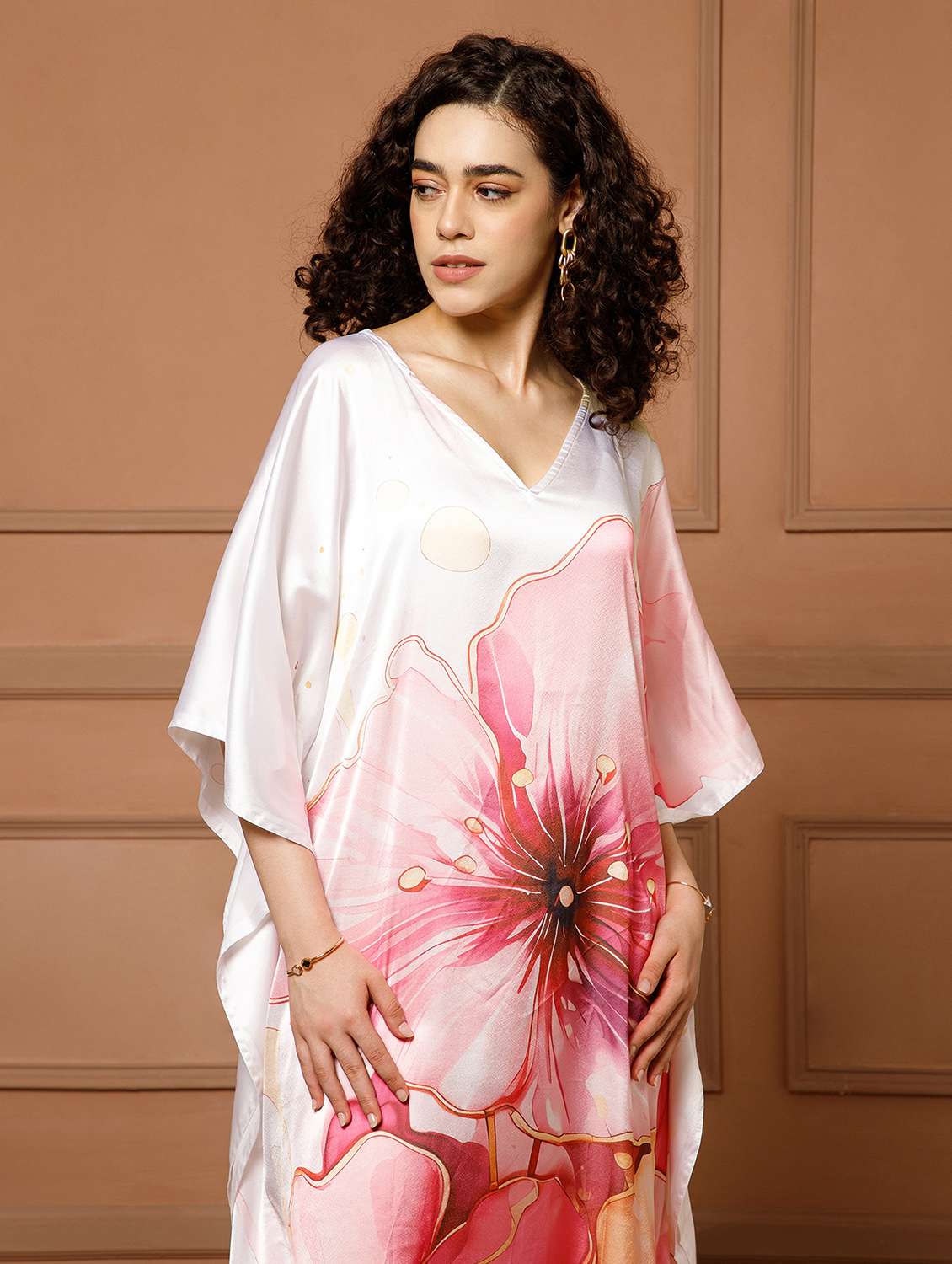women floral printed kimono sleeve maxi kaftan - 22145727 -  Standard Image - 5