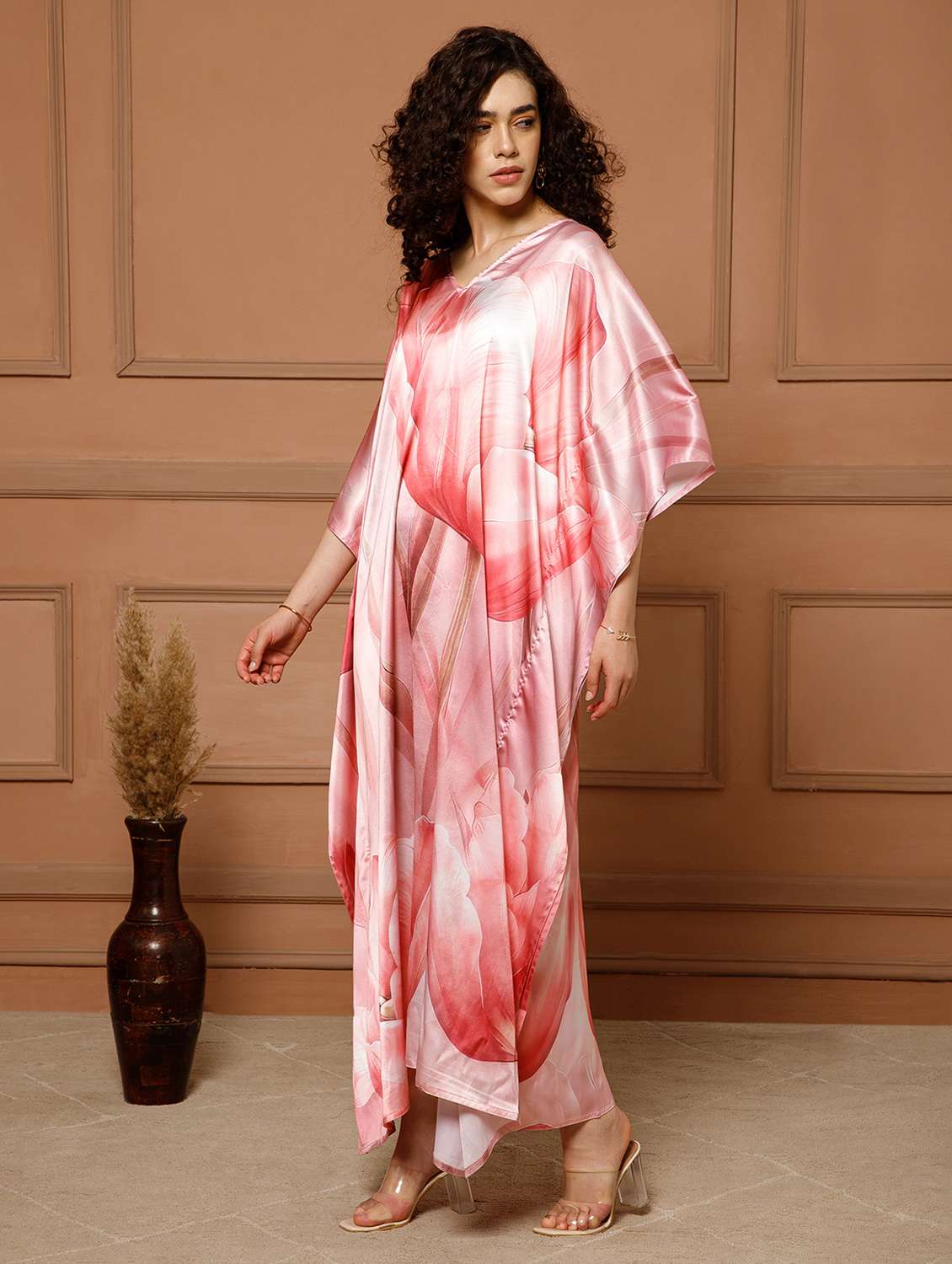 women floral printed kimono sleeve maxi kaftan - 22145728 -  Standard Image - 3