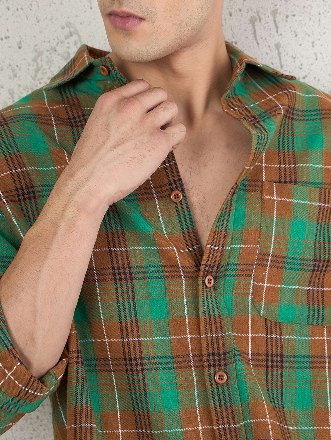 men checkered long sleeve oversized casual shirt - 22145731 -  Standard Image - 5