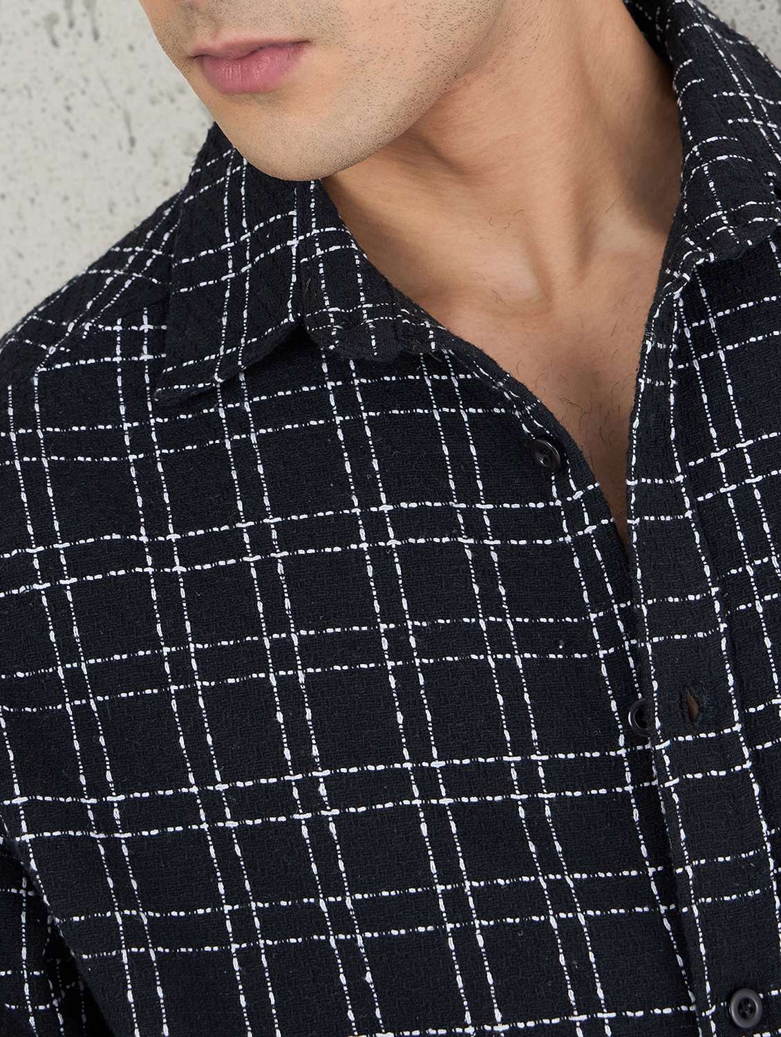 men checkered long sleeve oversized casual shirt - 22145733 -  Standard Image - 5