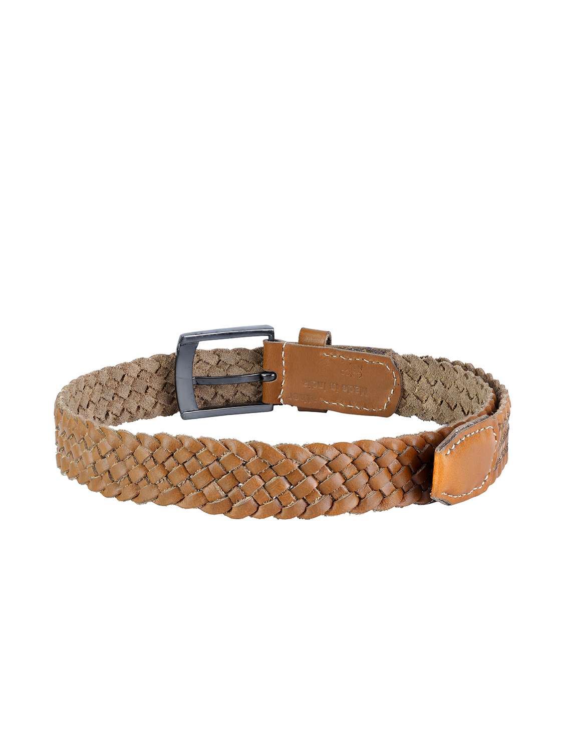 braided tan leather belt - 22145736 - Standard Image - 3
