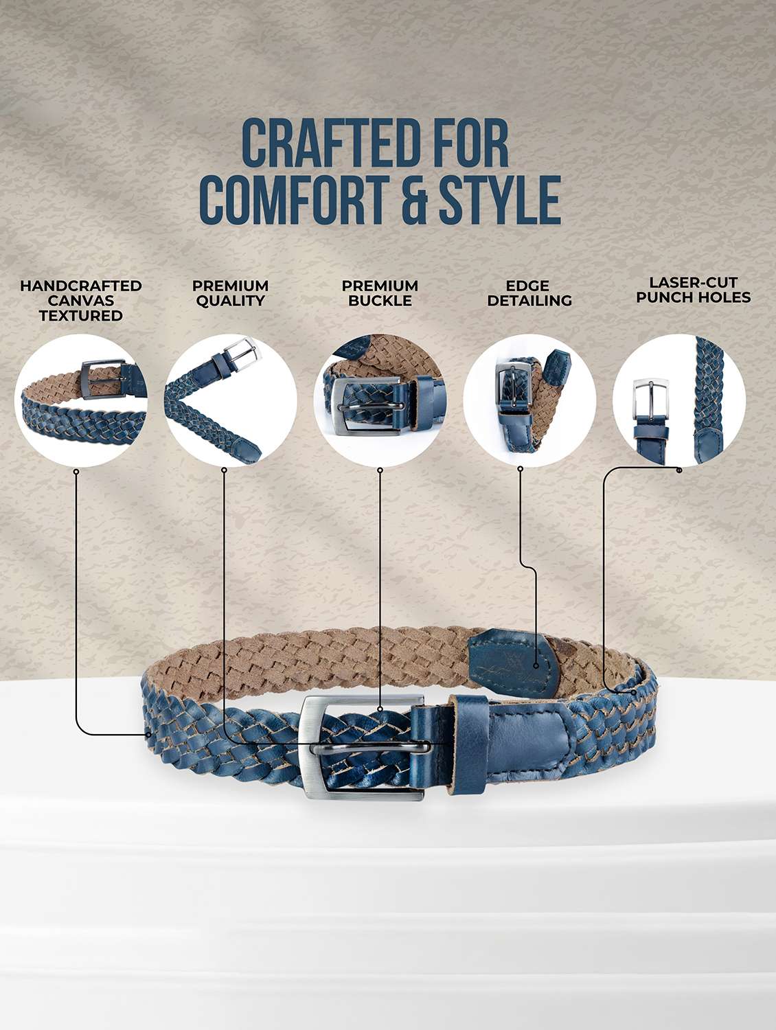 women blue solid leather belt - 22145737 - Standard Image - 5