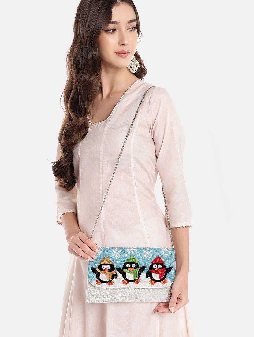 beaded sling bag with embellished penguins - 22145740 -  Standard Image - 5
