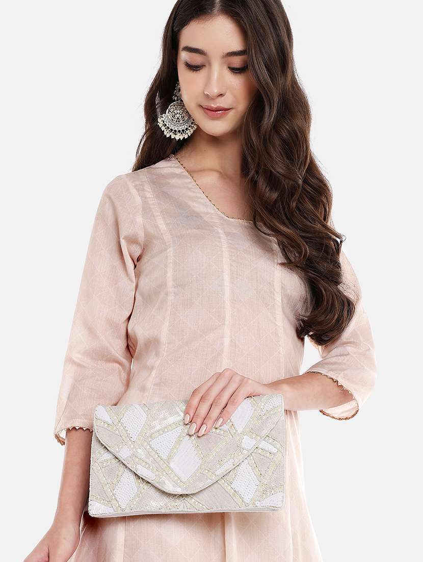 embellished geometric sequinned party clutch - 22145741 -  Standard Image - 5