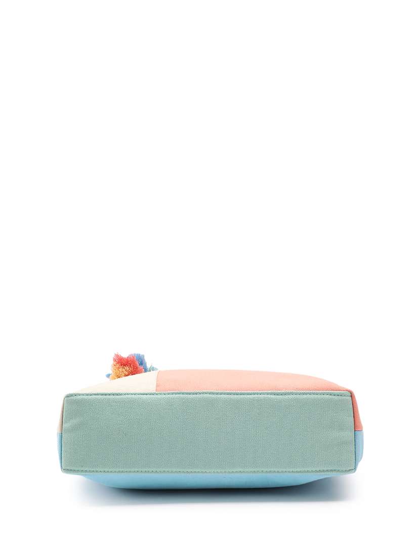 color block canvas tote bag with tassels - 22145793 -  Standard Image - 5