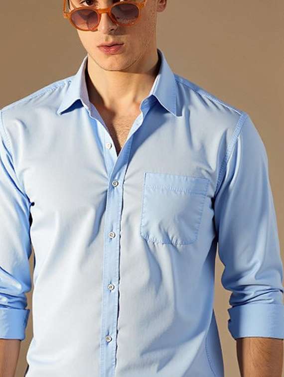 men solid long sleeve slim fit casual shirt - 22145794 - Standard Image - 5
