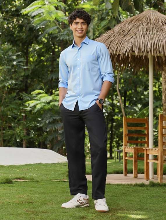 men solid long sleeve slim fit casual shirt - 22145797 - Standard Image - 5