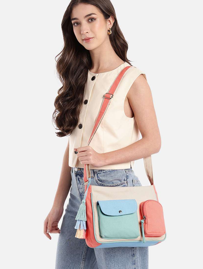 anekaant color blocked sling bag - 22145802 -  Standard Image - 5