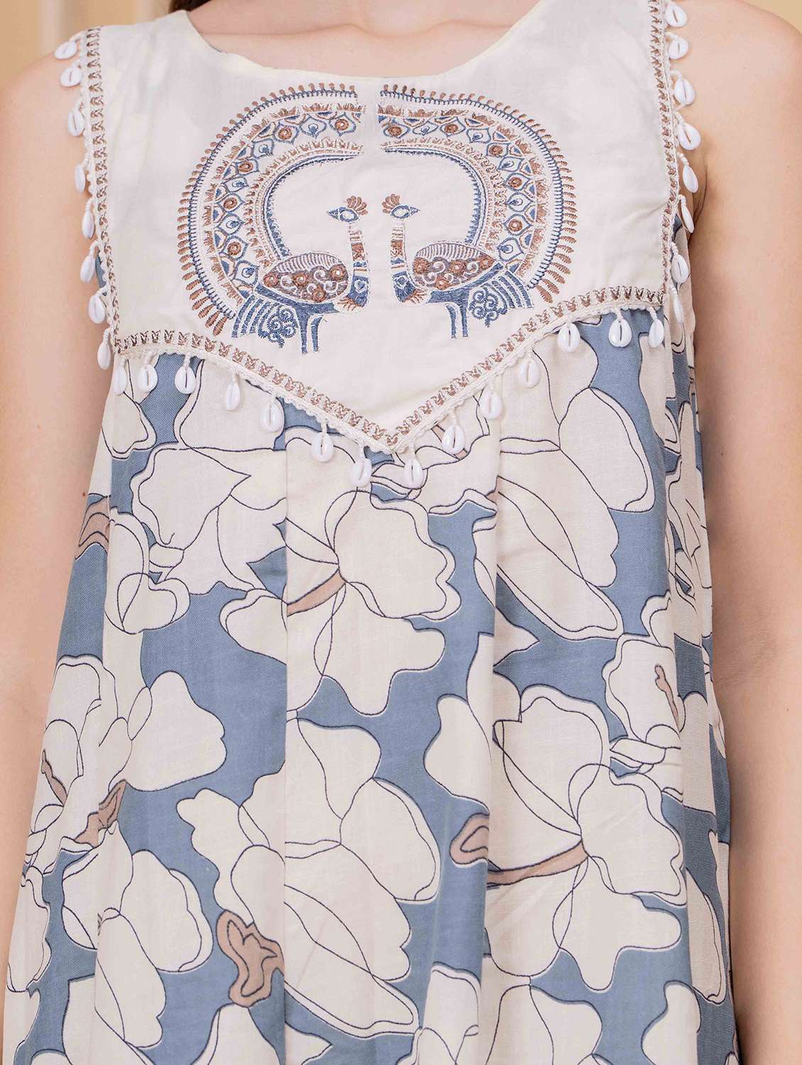 women floral printed sleeveless a-line ethnic dress - 22145856 - Standard Image - 5