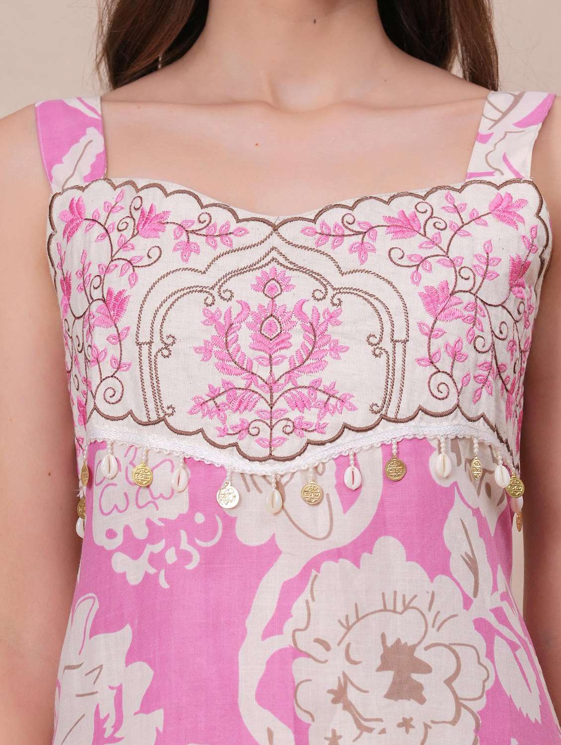 women floral printed sleeveless tiered dress - 22145866 - Standard Image - 5