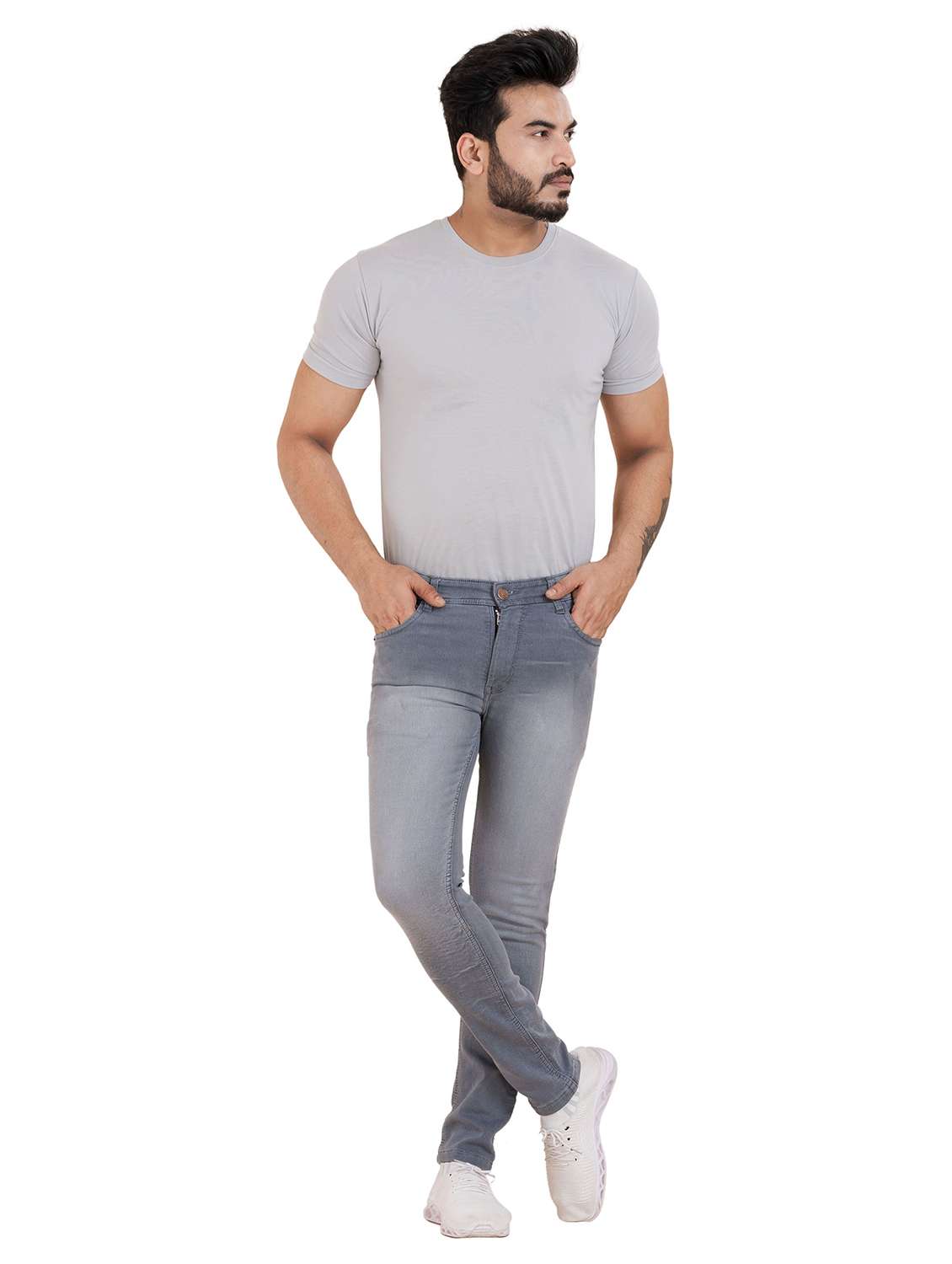 men washed mid rise slim fit jeans - 22145869 -  Standard Image - 3