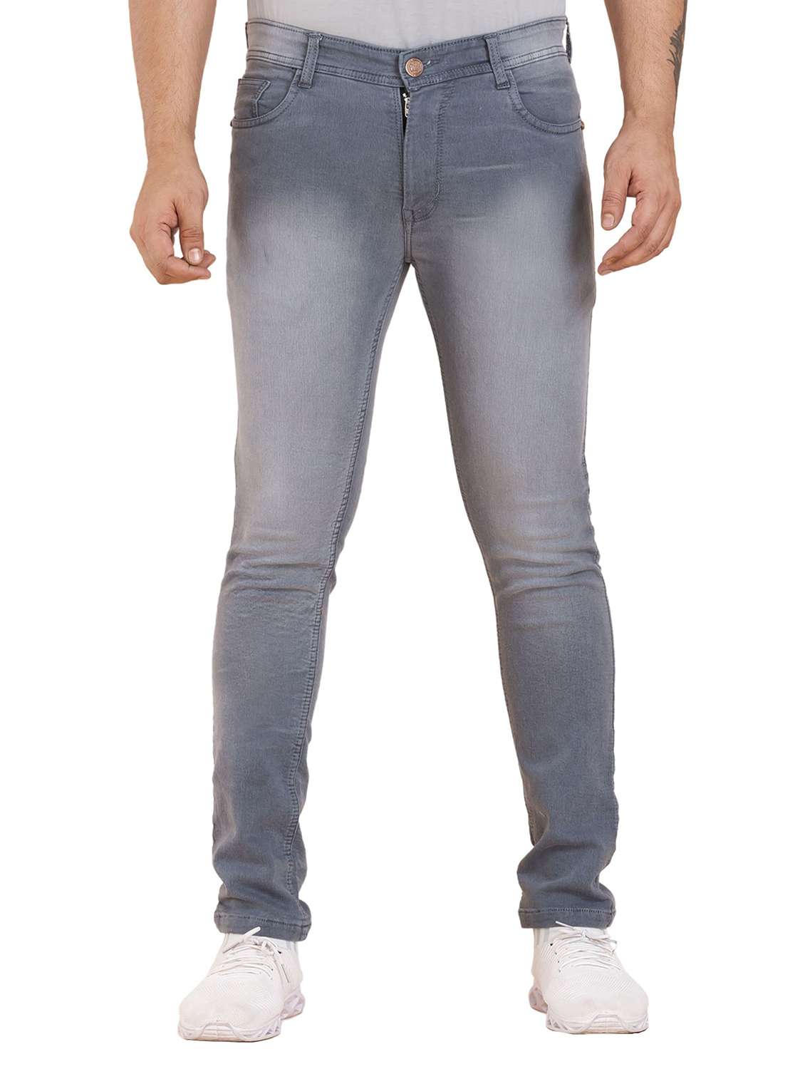 men washed mid rise slim fit jeans