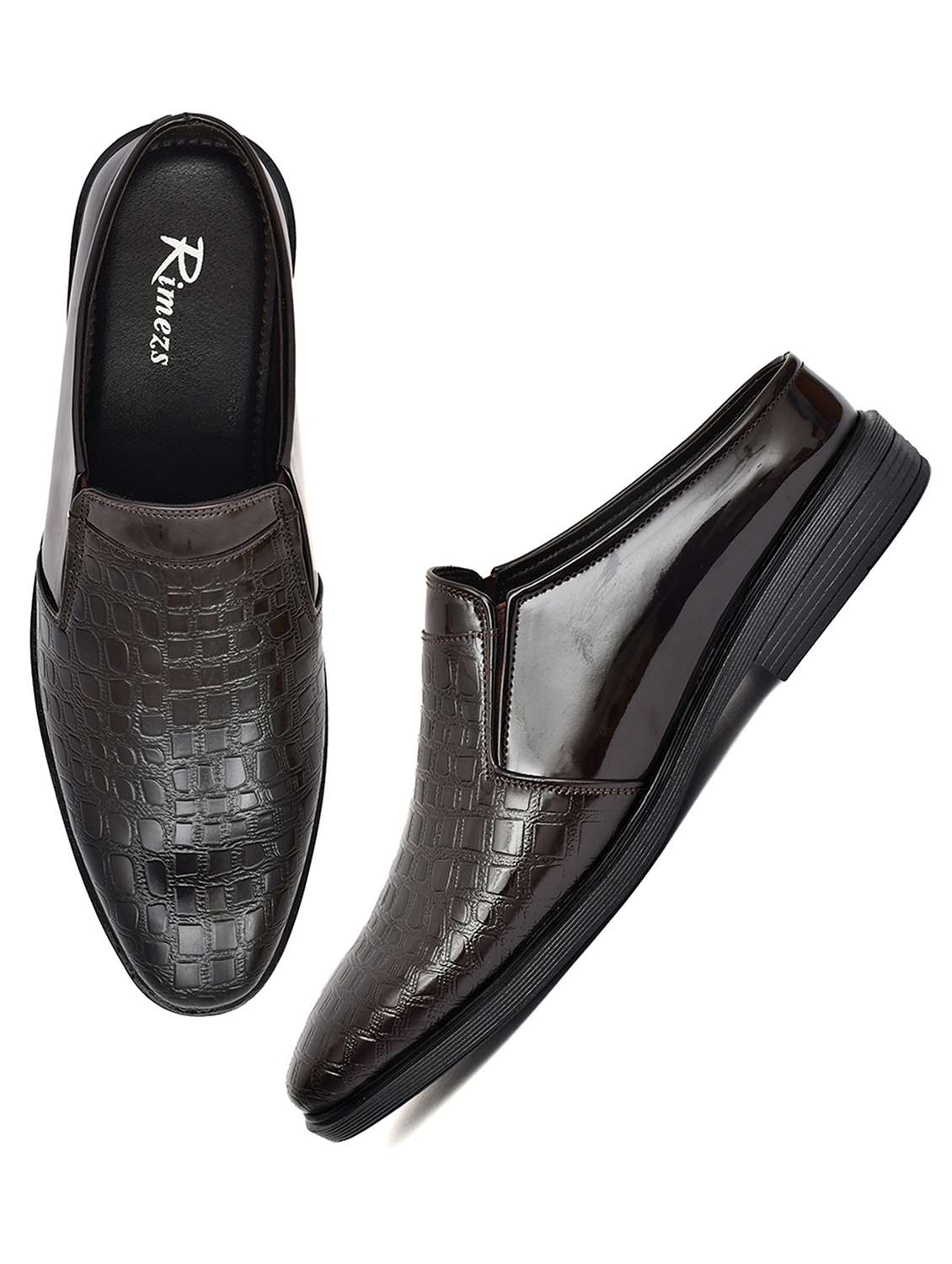 men textured slip on casual shoes - 22146042 - Standard Image - 3