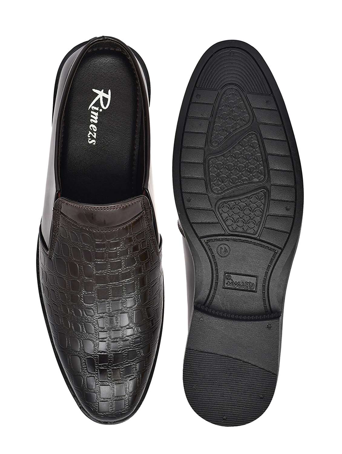 men textured slip on casual shoes - 22146042 - Standard Image - 5