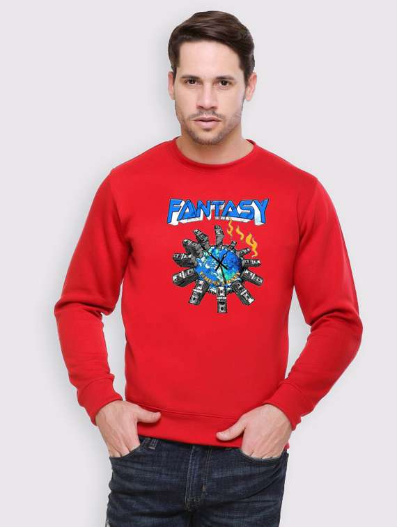 men front print long sleeve regular fit sweatshirt - 22146049 -  Zoom Image - 0