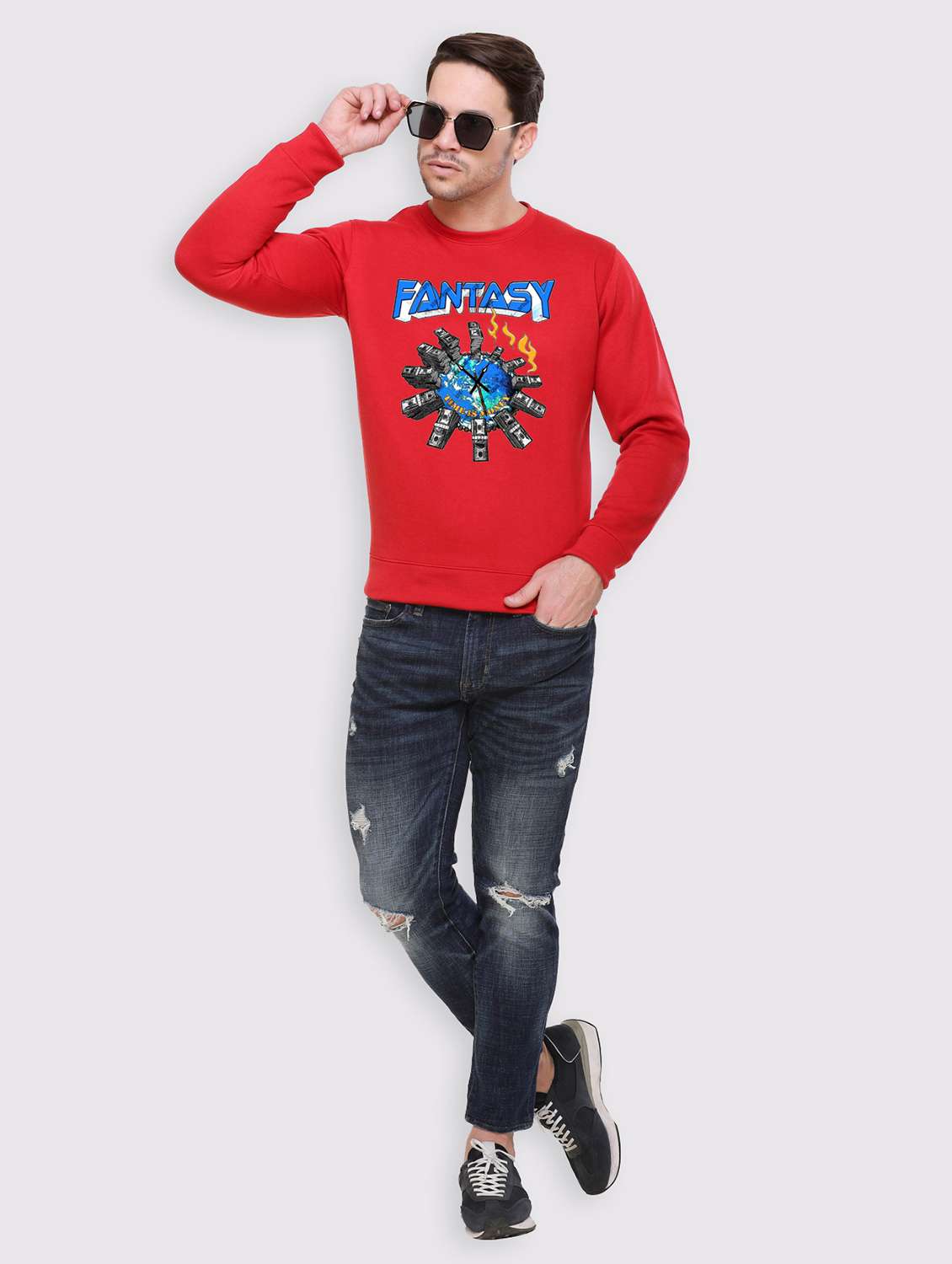 men front print long sleeve regular fit sweatshirt - 22146049 -  Standard Image - 3