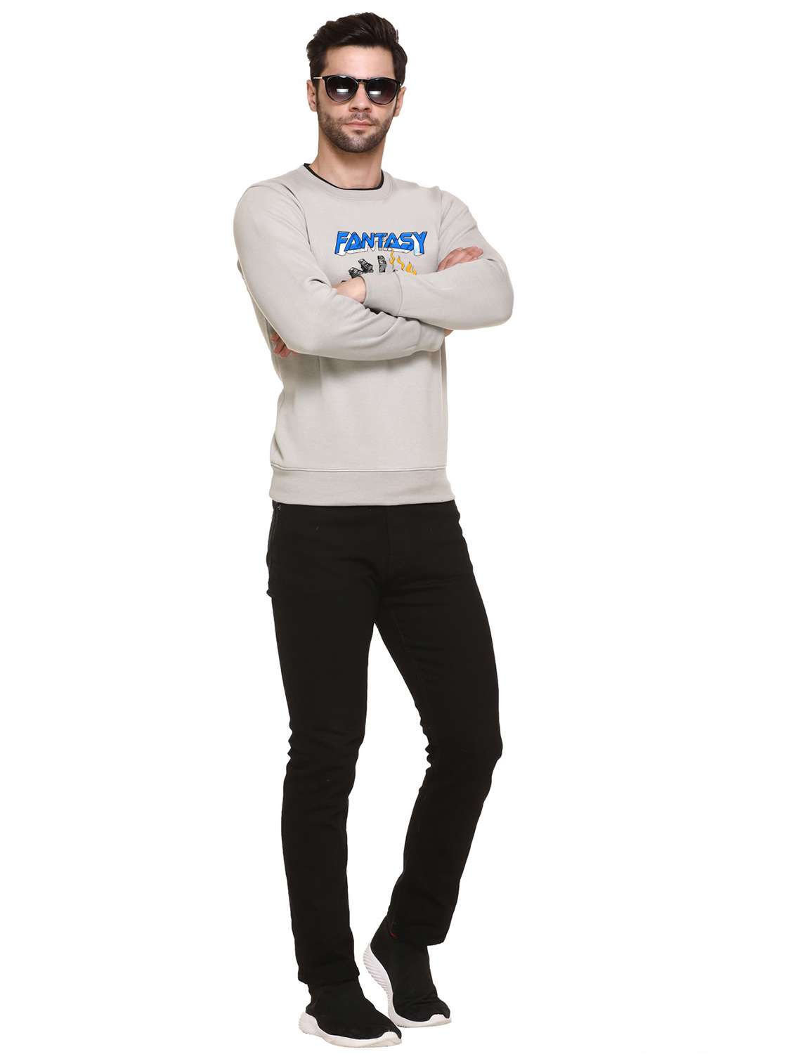men front print long sleeve regular fit sweatshirt - 22146051 -  Standard Image - 3