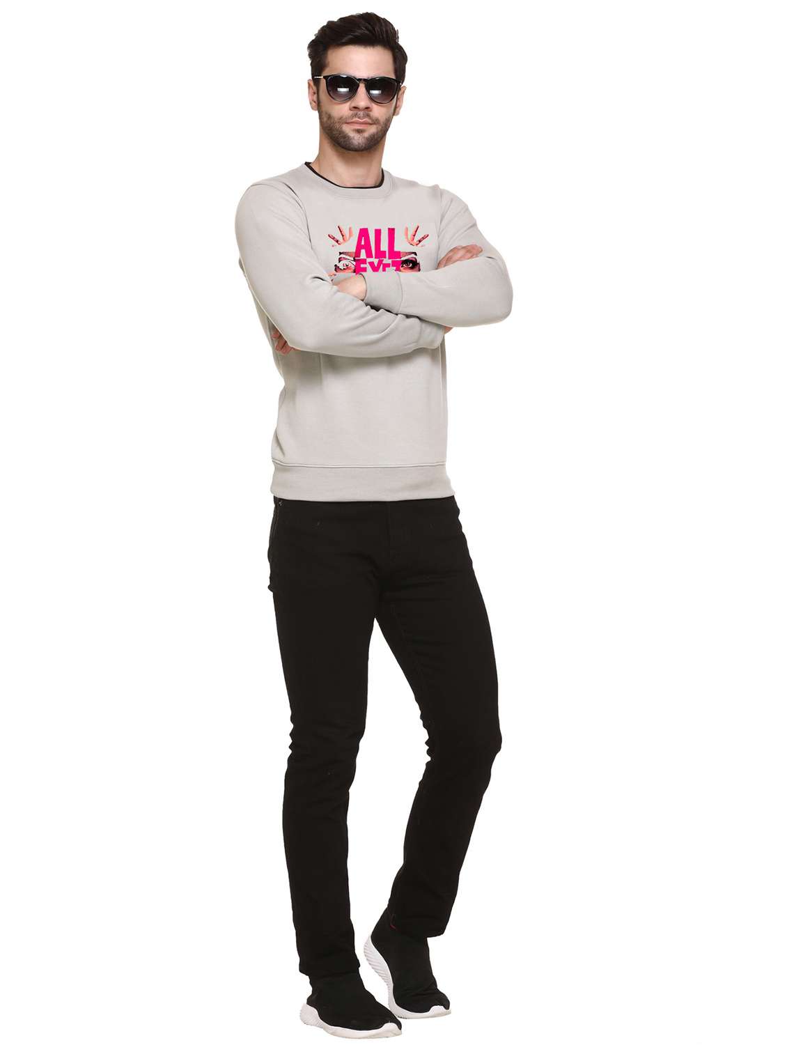 men front print long sleeve regular fit sweatshirt - 22146055 - Standard Image - 3