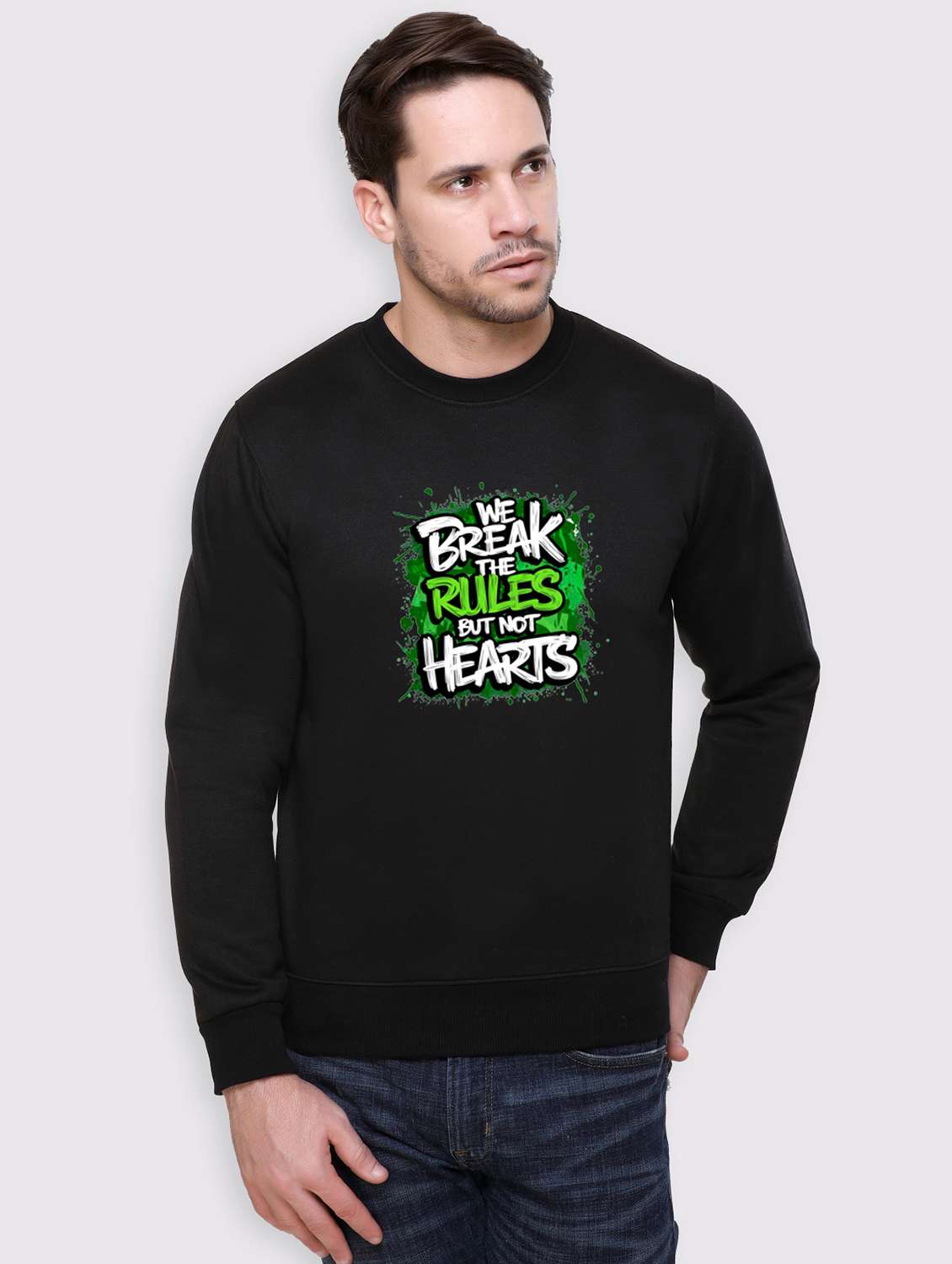 men front print long sleeve regular fit sweatshirt