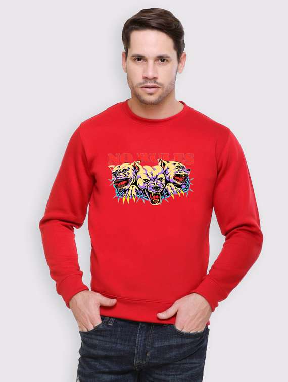 men chest print long sleeve regular fit sweatshirt - 22146065 -  Zoom Image - 0